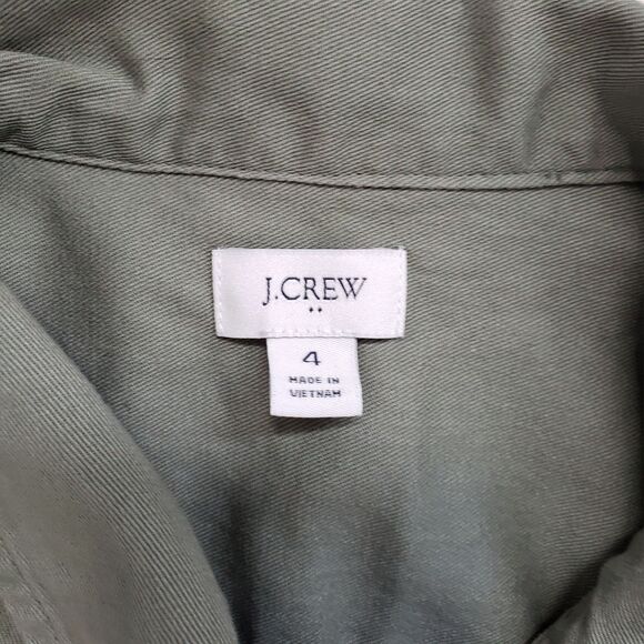 J. Crew Jumpsuit Women's Size 4 Army Green Utility Romper One Piece Coveralls - Picture 4 of 11
